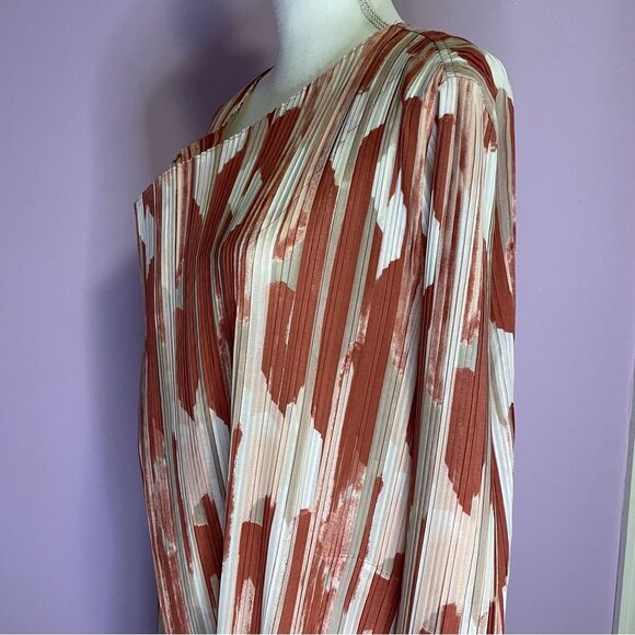 Chico's Travelers Cardigan Longline Open Front Jacket Pink White Size Large - Picture 10 of 12